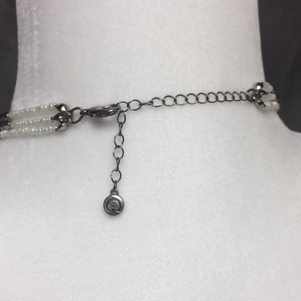 Vintage 1946 White& Gray Beaded Necklace - Picture 7 of 8